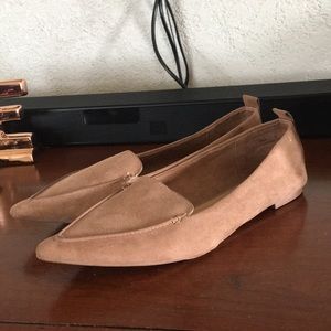 Tan stiletto flats